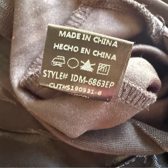 SYMPHONY Black Silvery Off The Shoulder Puff Sleeve Evening Gown Front Slit S - Picture 11 of 11